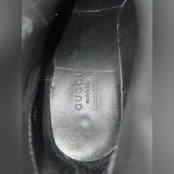 GUCCI GG BLACK LEATHER RIDING BOOTS - Picture 8 of 17